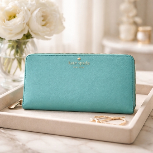 kate spade Handbags - Kate Spade Aqua Blue Wallet